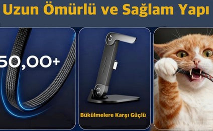 PrimeKablo Standlı Şarj Kablosu